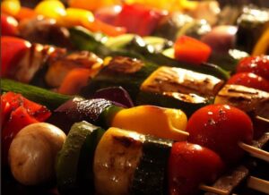 brochettes de légumes à la plancha